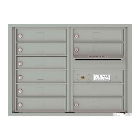 Florence Mfg Co Florence Versatile 4C Mailbox 4C06D-09, 23-1/4"H, 9 Mailboxes, Front Loading, Aluminum, Silver, USPS 4C06D-09SS